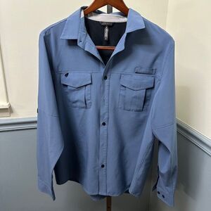 Jockey Long Sleeve Button Front Pocket Shirt  Stretch Size Large